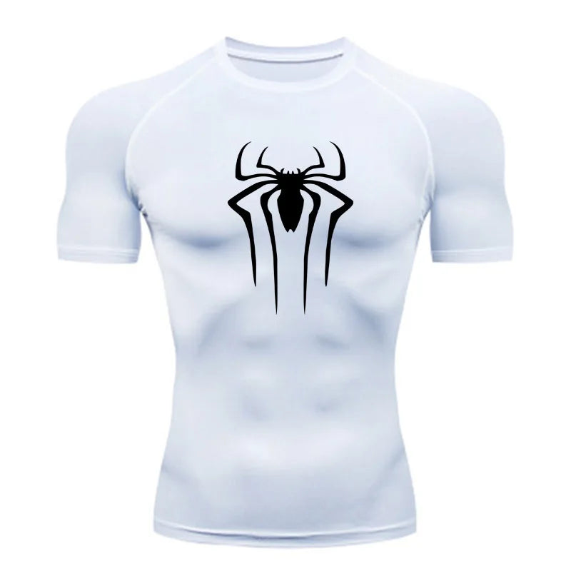 Camiseta Compresiva de Hombre – Gym, Fitness, Running y Superhéroe, Rashguard, Manga Corta, Secado Rápido, T-Shirt Deportivo