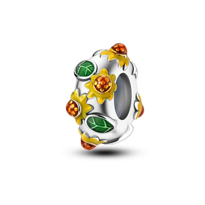 Charm de Plata 925 con Mariposa y Dragón – Abalorio Colorido con Zirconia Arcoíris para Pulseras DIY