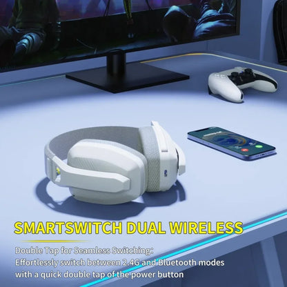 BINNUNE BW06 Auriculares Gaming Inalámbricos Bluetooth 2.4GHz con Micrófono – Cascos Gamer para PS5, PS4, PC, Mac y Playstation