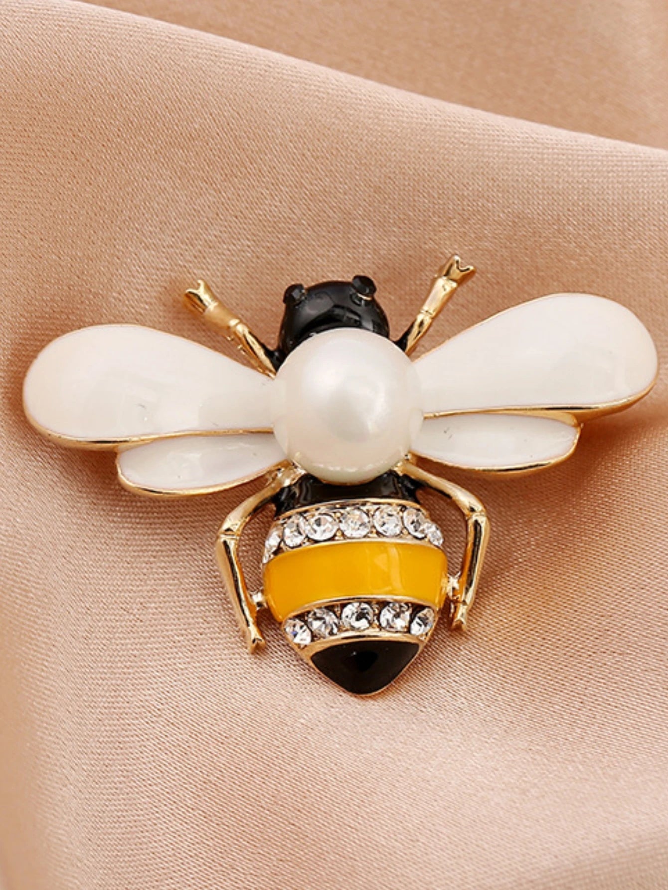 Broche de Abeja con Perla Imitación para Mujer - Joyería Elegante de Moda para Fiesta y Regalo