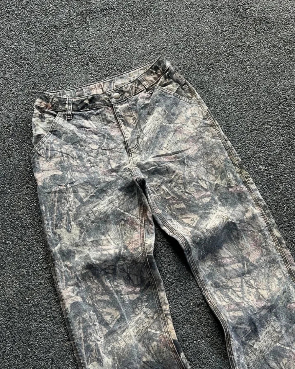 Jeans Camuflados Y2K Hombre | Pantalones Vaqueros Oversize Rectos Wide Leg Estilo Hip Hop Streetwear Retro