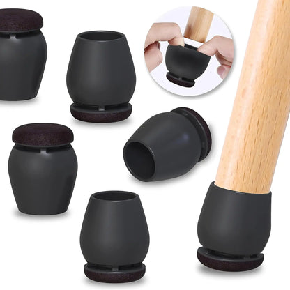 8PCS Protectores para Patas de Silla con Fieltro Grueso – Fundas de Silicona Antideslizantes para Muebles