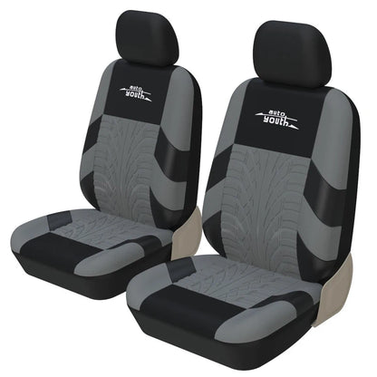 Juego de 2 Fundas de Asiento Universales AUTOYOUTH | Cubreasientos con Diseño de Huella de Neumático