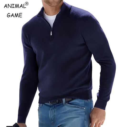 Suéter Hombre Manga Larga | Medio Cierre y Cuello en V | Tejido Oversized Transpirable Streetwear