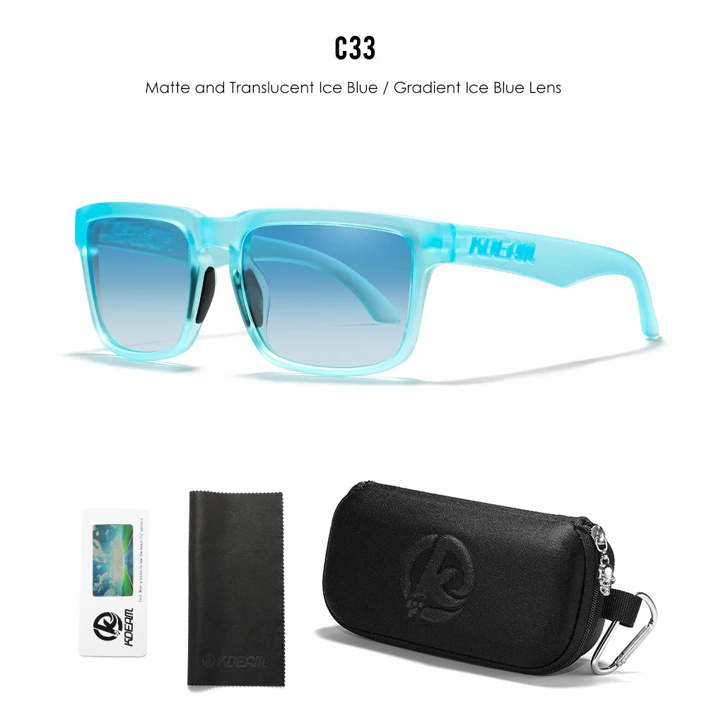 Gafas de Sol Polarizadas KDEAM Unisex | Diseño Cuadrado Casual con Estuche Rígido