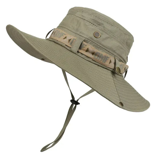 Sombrero de Verano para Hombre | Bucket Hat Outdoor con Protección UV, Ala Ancha, Estilo Safari y Pesca