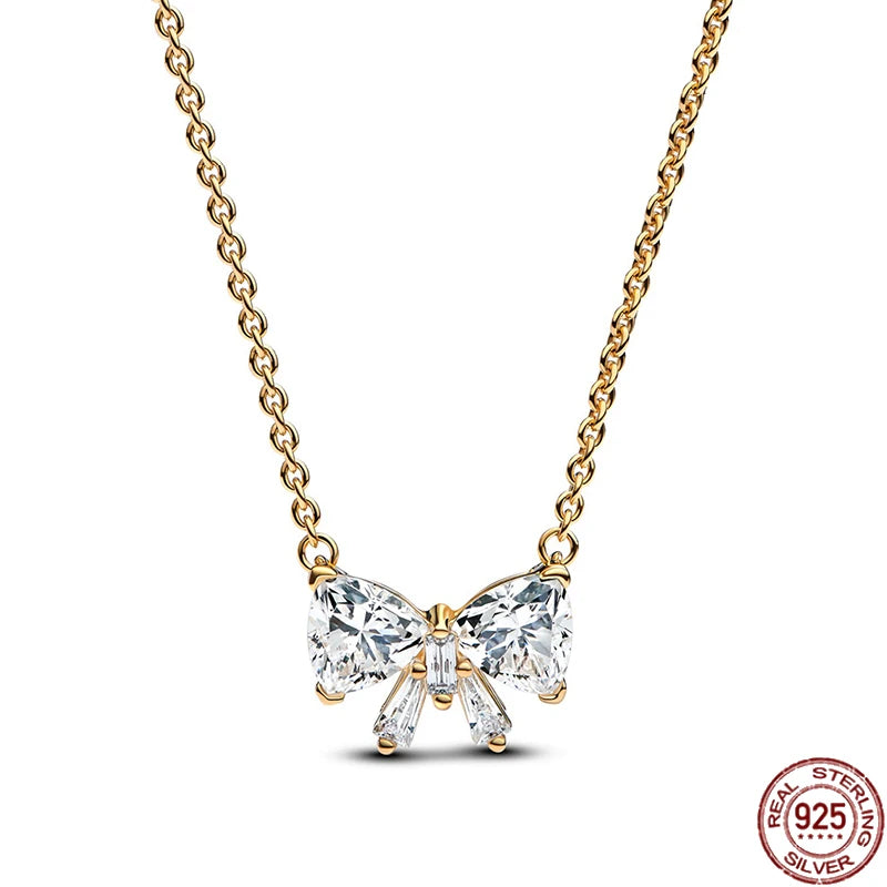 Collar colgante corazón redondo plata 925 – Dije clásico brillante compatible Pandora