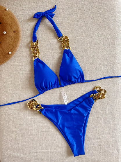 Bikini Sexy Mujer RUOTONGSEPT | Conjunto Brasileño 2 Piezas Halter Push Up