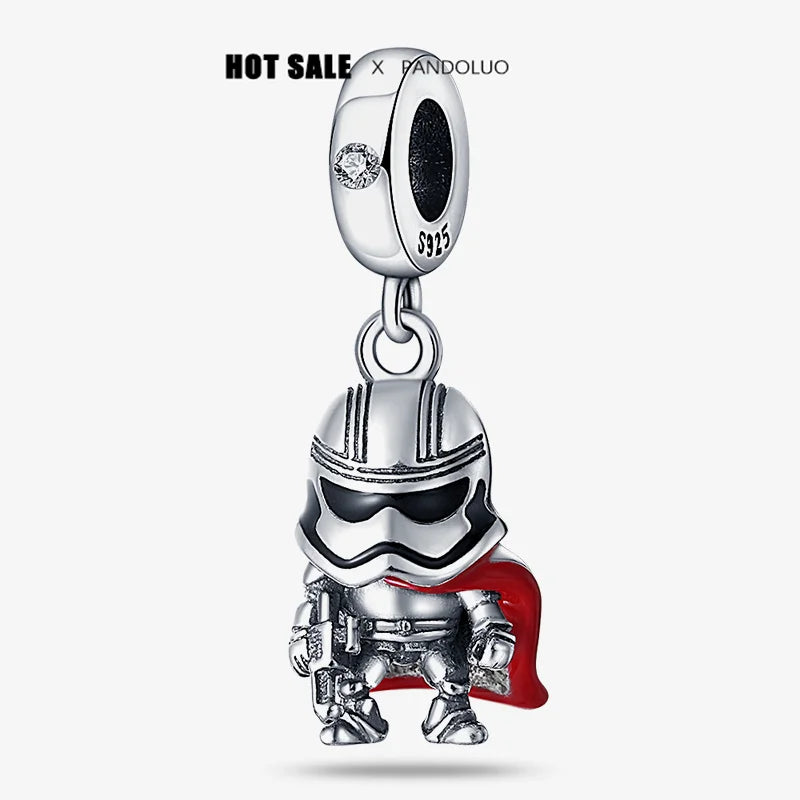 Charm Star Wars Mandalorian en Plata 925 – Abalorio Yoda y Casco Mandalorian para Pulsera Original Mujer