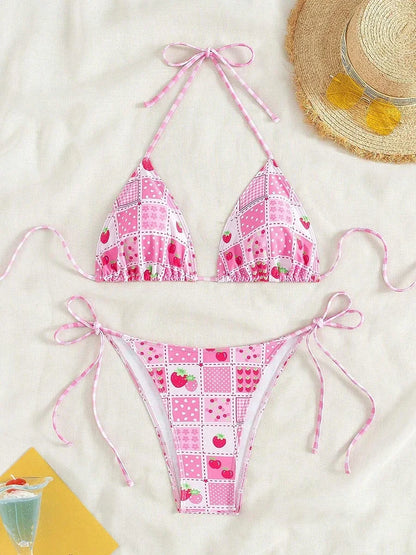 Bikini Micro Mujer 2025 | Floral Halter Thong Playa y Piscina