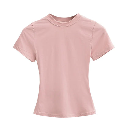 Camiseta Mujer Casual 2024 | T-shirt Slim Fit Manga Corta Sexy Básica Estilo Y2K