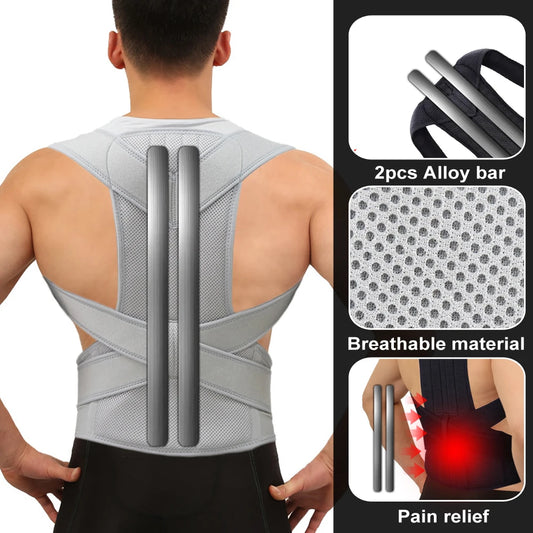 Corrector de Postura Ajustable para Hombres y Mujeres | Faja Lumbar y de Hombros con Soporte para Espalda y Escoliosis