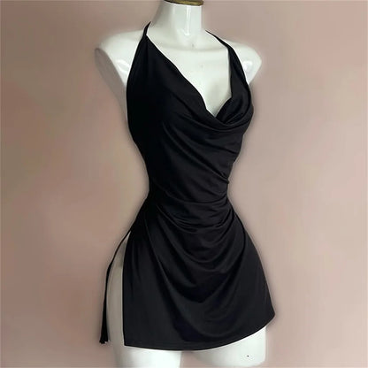 Vestido Camisole Sexy Mujer 2025 | Vestido Verano Escote V Espalda Abierta con Abertura Lateral