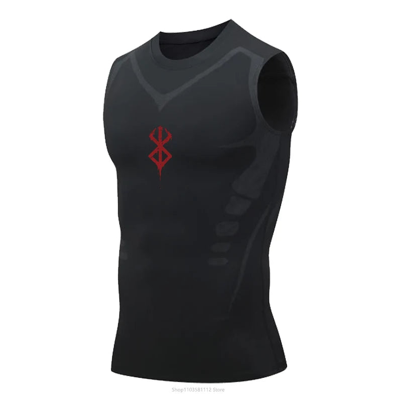 Camiseta Compresiva sin Mangas para Hombre – Tank Top de Gym, Fitness y Baloncesto con Malla y Secado Rápido