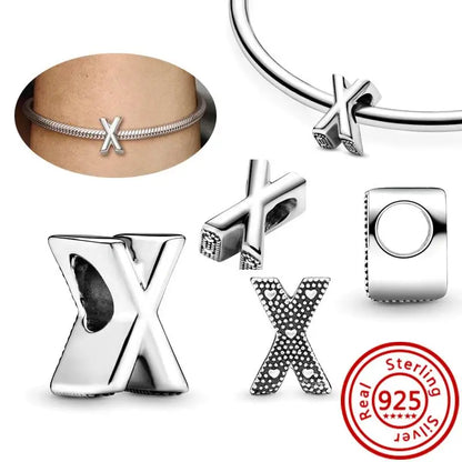 Charm Letras A–Z Plata 925 | Alfabeto Completo | Compatible Pandora Pulseras DIY