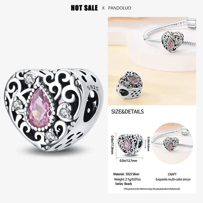 Charm Plata 925 Flor de Loto Retro | Bead Clásico Compatible Pandora Mujer