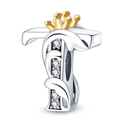 Charm letras alfabeto inglés de plata 925 – Colgante inicial A-Z para pulsera tipo Pandora, joyería DIY personalizada