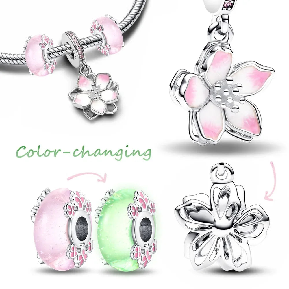 Charm Flor de Cerezo Rosa Plata 925 | Compatible Pulseras Pandora