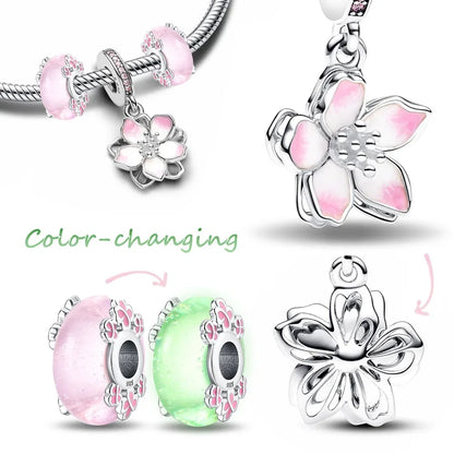 Charm Flor de Cerezo Rosa Plata 925 | Compatible Pulseras Pandora