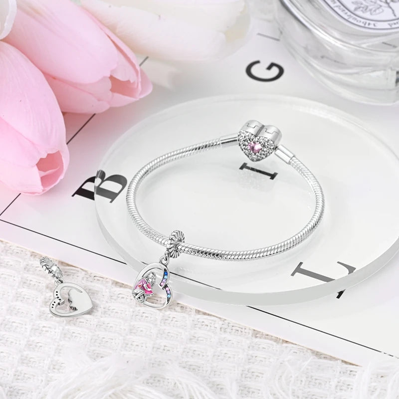 Original 925 Sterling Silver Mother's Love Embrace Charms Beads Pendants Fit S925 Bracelet Necklace Fine DIY Jewelry