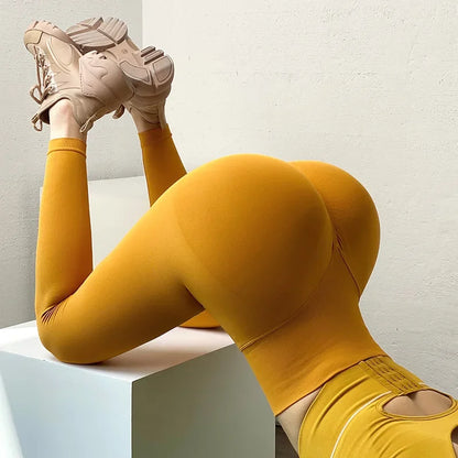 Leggings Mujer de Cintura Alta Push Up | Mallas Deportivas Seamless para Yoga, Fitness y Gimnasio