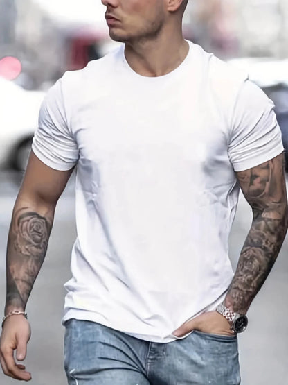 Camiseta Oversize de Verano 100% Algodón para Hombre | Estilo Motociclista con Estampado Clásico y Cuello Redondo