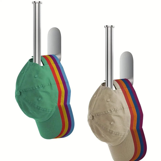 1pc Colgador de Gorras de Acero Inoxidable | Organizador de Sombreros de Pared | Diseño Sin Taladro