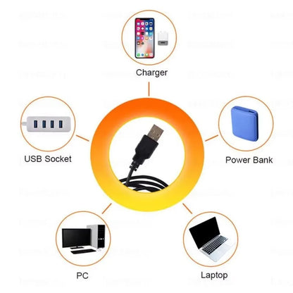 Lámpara LED USB Sunset Ambiance – Luz de Atardecer, Proyector Arcoíris 360°, Fotografía, Decoración y Ambiente