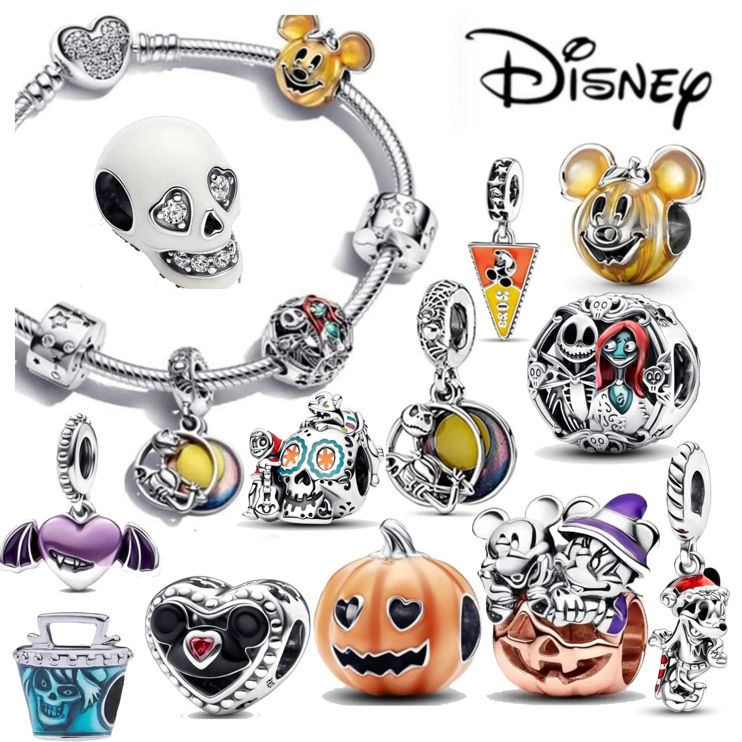 Charm Disney 100º Aniversario Mickey Mouse – Abalorios Princesa y Calabaza para Pulseras Originales Mujer