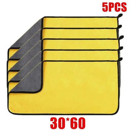 Toalla de Microfibra para Auto 🧽 Paños de Limpieza y Secado | 1/2/6 Piezas Súper Absorbentes para Carro, Moto y Hogar