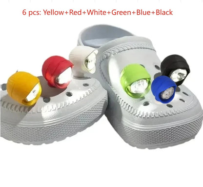 Luces LED para zapatos – Set de 2 accesorios con mini faros para Crocs, caminatas nocturnas, ciclismo y senderismo