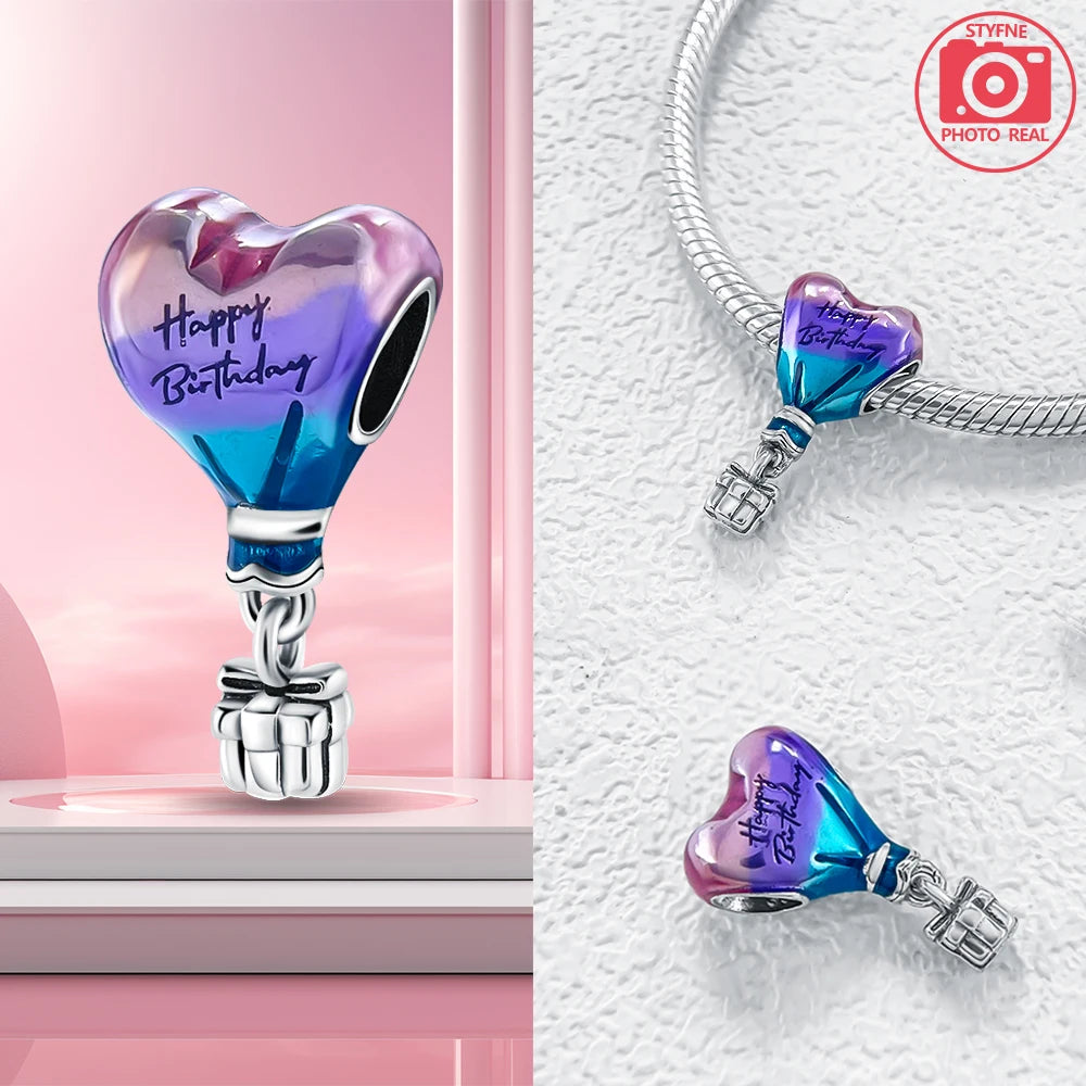Charm Colgante Pareja Plata 925 y Oro Rosa | Compatible Pandora Original | Pulsera o Collar Mujer