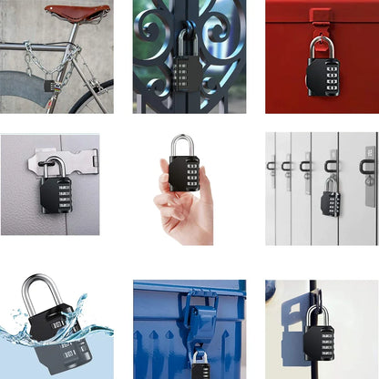 Candado de Combinación 4 Dígitos 🔒 Resettable Antirrobo, Impermeable y Resistente – Candado de Seguridad para Gimnasio, Taquillas, Puertas y Exterior