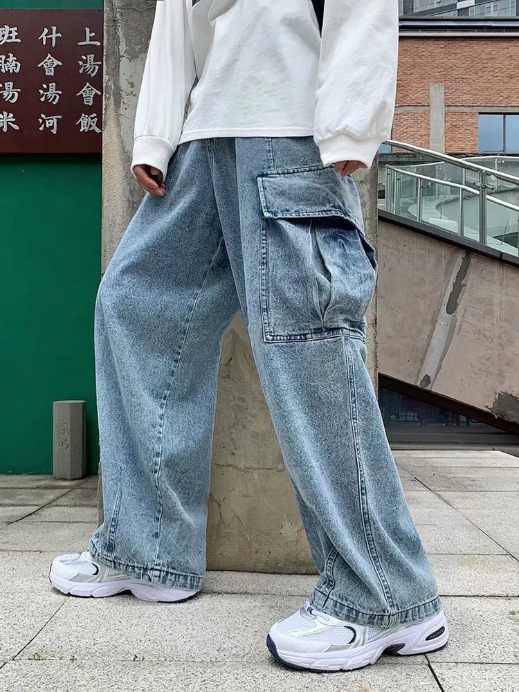 Jeans Oversize Baggy Hombre Y2K | Pantalones Vaqueros Cargo Hip Hop Harajuku Bolsillos Grandes Streetwear Wide Leg