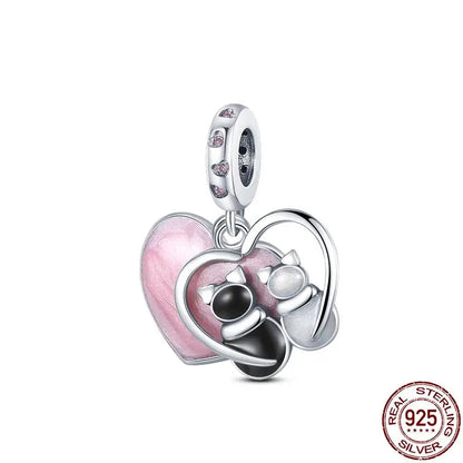 Charm camaleón y luciérnaga en plata 925 – Dije animal brillante, compatible Pandora, pulsera y collar mujer