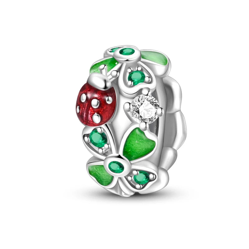 Charm de Plata 925 Araña, Mariposa y Zirconia – Abalorios Brillantes para Pulseras Originales 3mm