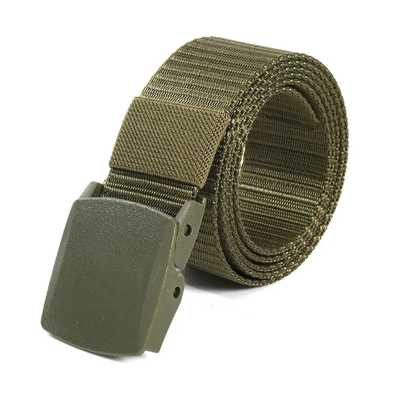 Cinturón Unisex de Moda para Hombre | Cinturón Ajustable 120cm con Hebilla Plástica | Cinturón Táctico para Pantalones, Viajes y Outdoor