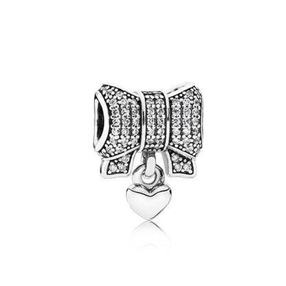 Charm Plata 925 Árbol de la Familia, Pluma, Copo de Nieve y Niño | Dijes Colgantes Compatibles con Pulseras Pandora