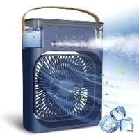 Spray fan portable household three in one small air cooler, 7-color LED night light, 5-hole humidifier, 1-3 hour timer