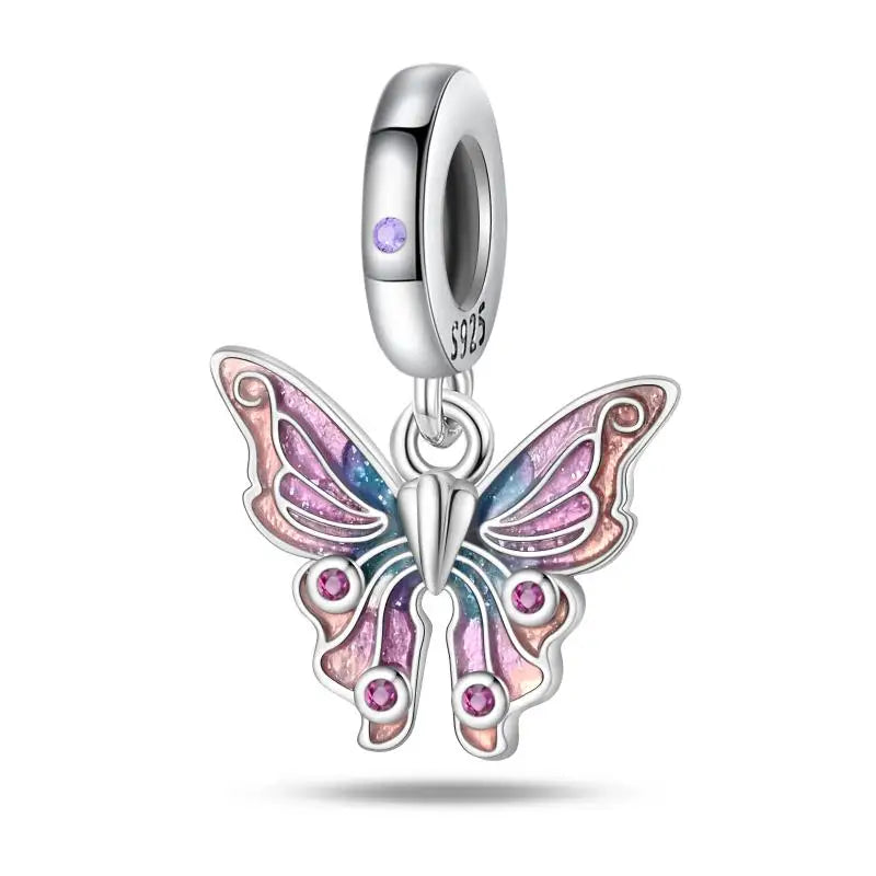 Charm princesa ángel rosa plata 925 – Abalorio de cumpleaños para pulsera tipo Pandora mujer