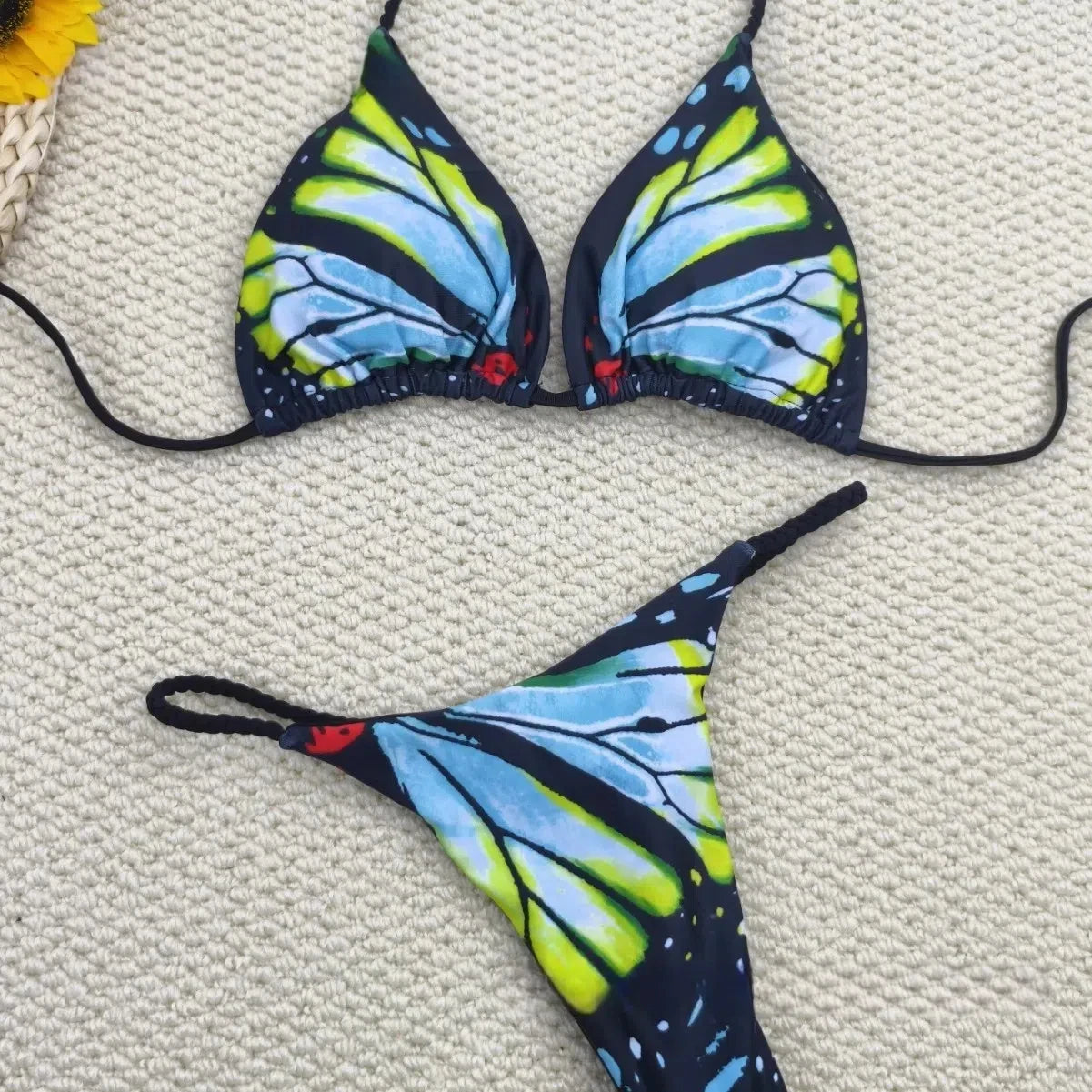 Bikini Sexy Mujer 2025 | Thong con Diseño Mariposa y Lazos Ajustables