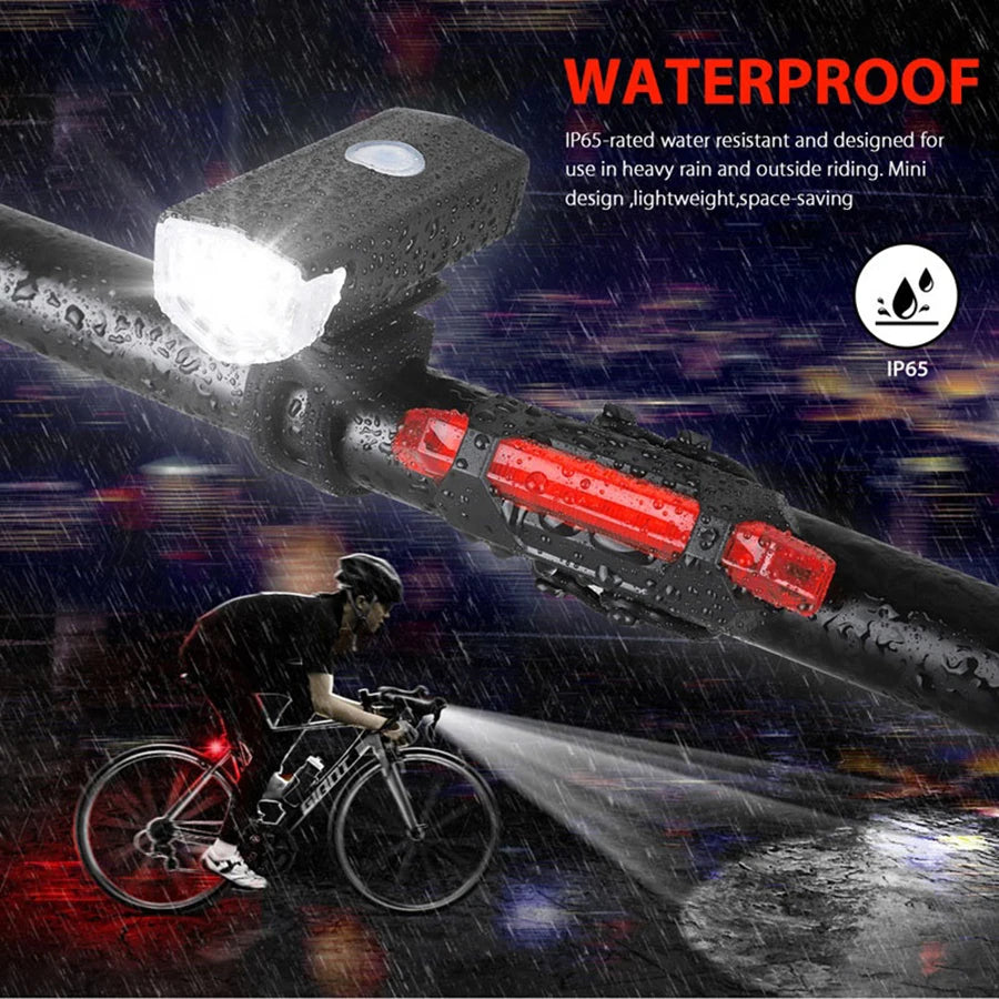 Set Luces Bicicleta USB Recargables – Luz Delantera y Trasera LED, 4 Modos, MTB y Carretera