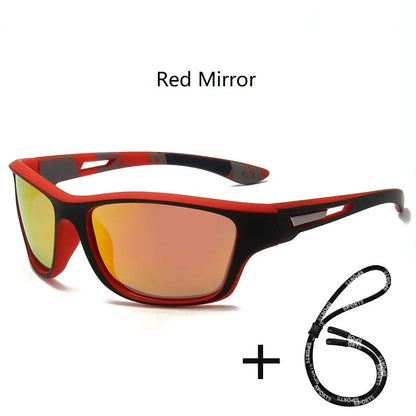 Gafas de Sol Deportivas Polarizadas con Cadena | Unisex Retro UV400 para Ciclismo, Pesca y Escalada