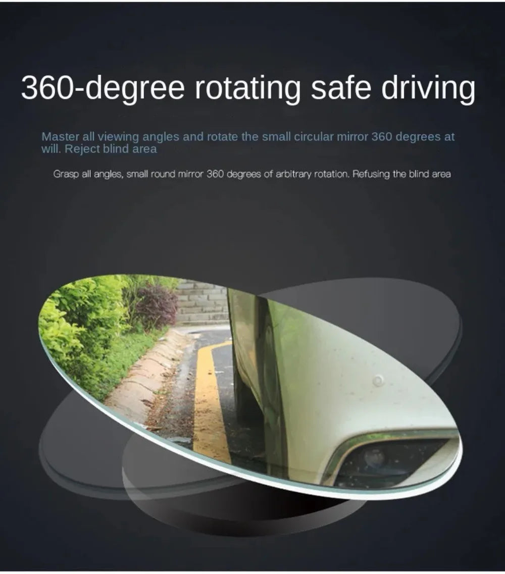 Espejo Retrovisor Auxiliar 360° | Espejo Convexo Gran Angular para Punto Ciego de Coche