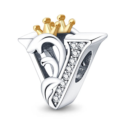 Charm letras alfabeto inglés de plata 925 – Colgante inicial A-Z para pulsera tipo Pandora, joyería DIY personalizada