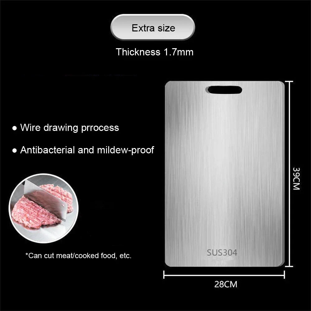 Tabla de Cocina Doble Cara Acero Inoxidable 316 | Tabla de Cortar y Amasar | Antibacteriana y Resistente