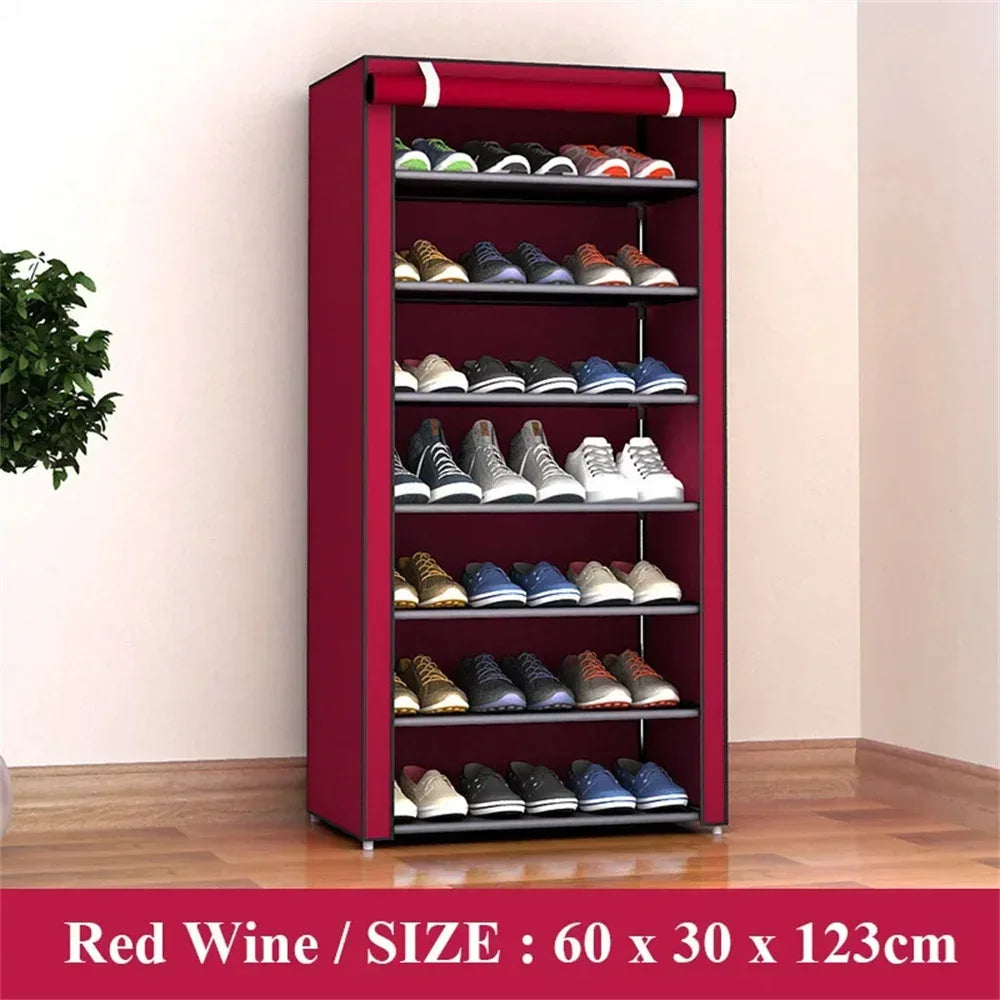 Organizador de Zapatos Multicapa – Estantería Plegable de Tela No Tejida, Ahorro de Espacio y Antipolvo