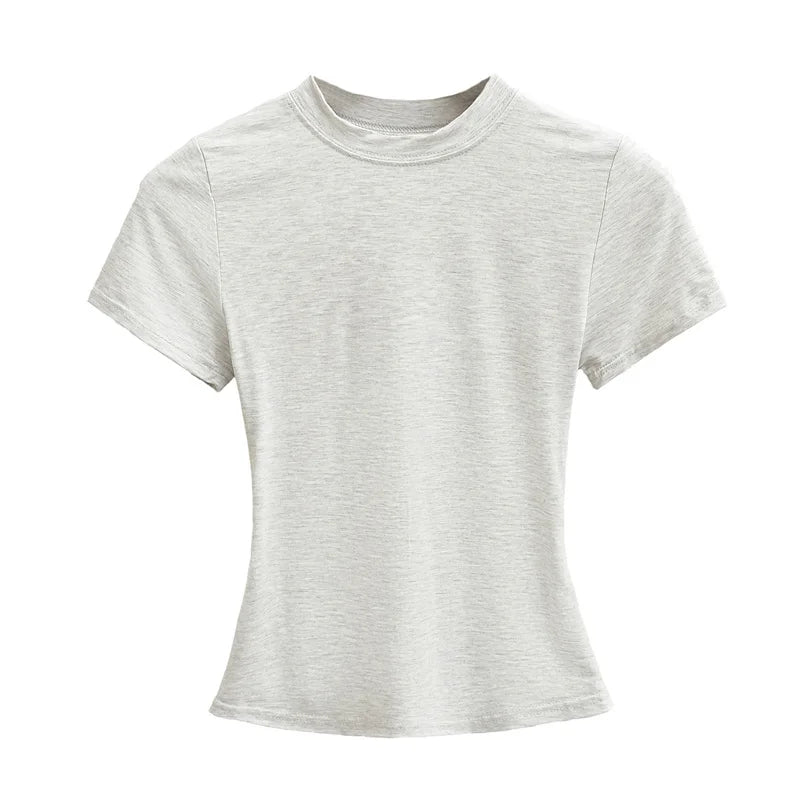 Camiseta Mujer Casual 2024 | T-shirt Slim Fit Manga Corta Sexy Básica Estilo Y2K