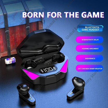 Auriculares X15 TWS Gaming – Bluetooth 5.0 inalámbricos con micrófono, baja latencia 65ms, ideales para juegos y música