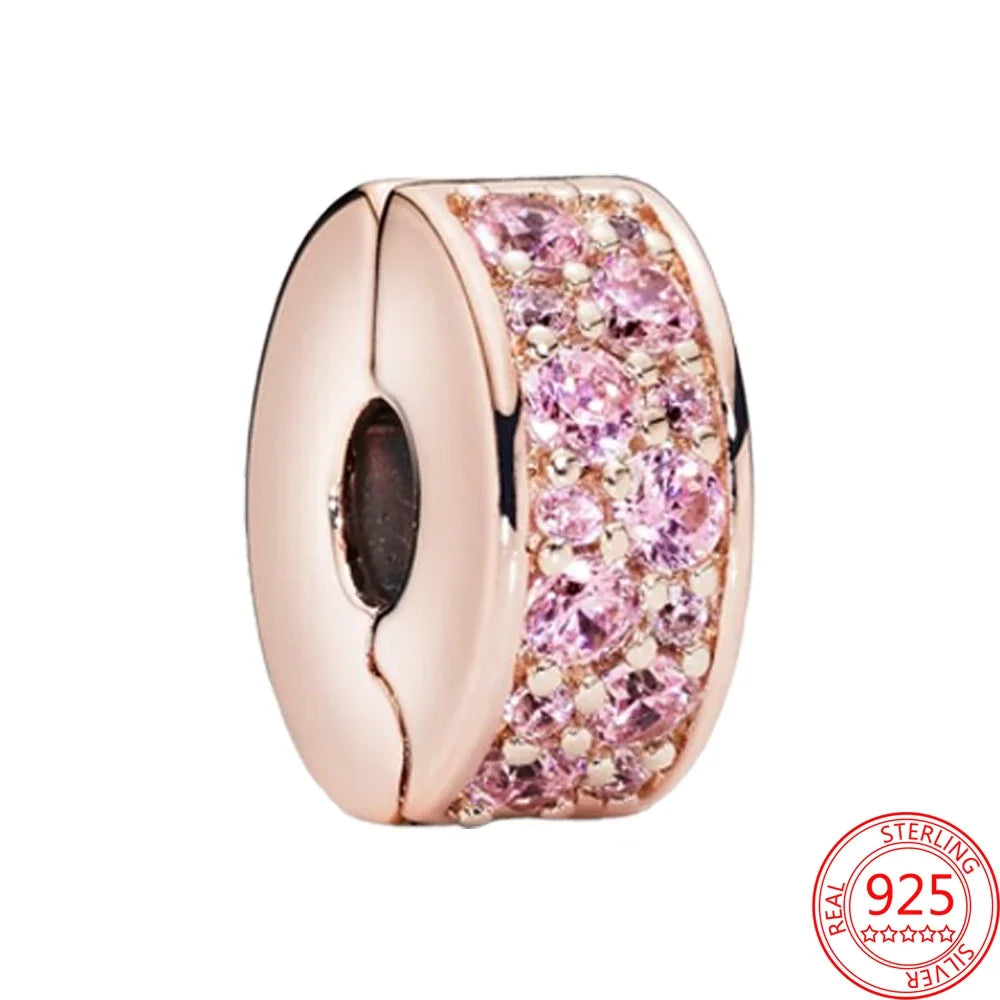 Charm Colgante Pareja Plata 925 y Oro Rosa | Compatible Pandora Original | Pulsera o Collar Mujer